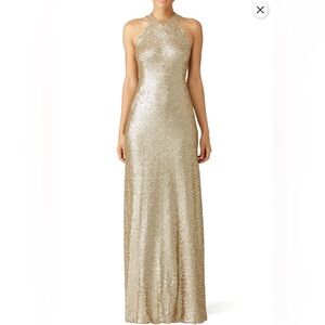 Slate & Willow Gold Sequin Veronica Gown